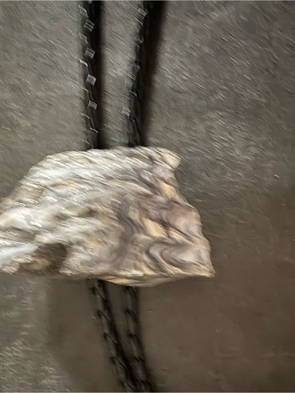 Handcrafted Gray and Cream Marbled Bolo Tie